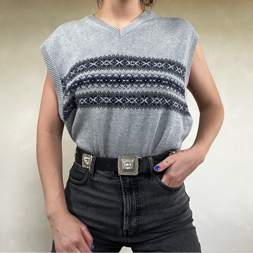 Chaps Light Gray Knit Sweater